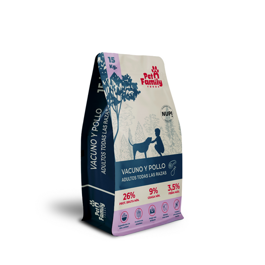 PetFamily food vacuno y pollo 15 kg | alimento para perros adultos