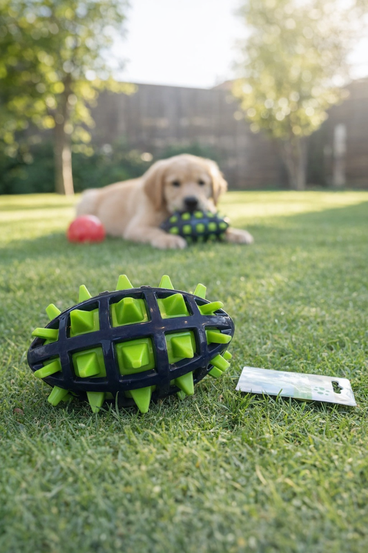 Juguete sonoro para perros medianos y grandes – pelota interactiva resistente