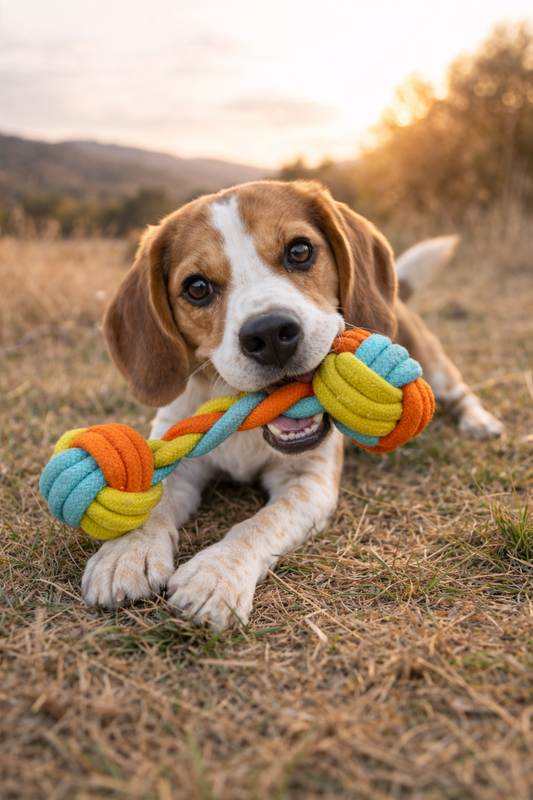 Juguete mordedor de cuerda para perros medianos y grandes