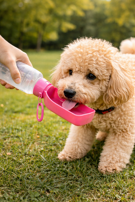 Botella bebedero portátil para perros 500 ml | Bebedero de viaje para Mascotas