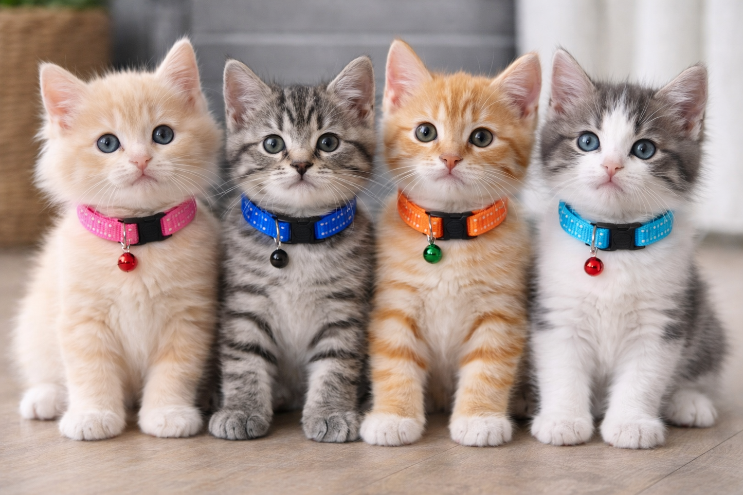 Collar Ajustable para gatitos con Cascabel color degradado