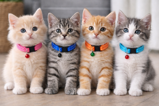 Collar Ajustable para gatitos con Cascabel color degradado