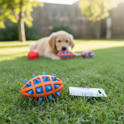 Juguete sonoro para perros medianos y grandes – pelota interactiva resistente