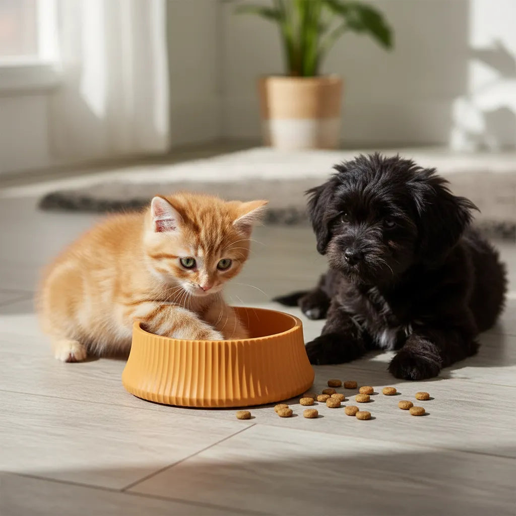Plato redondo plástico para mascotas 20 cm – plato para perros y gatos
