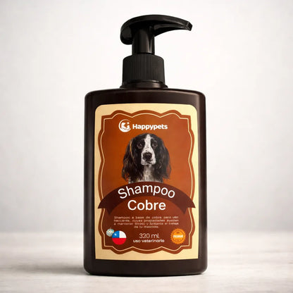 Shampoo cobre happy pets para perros en botella 320 ml
